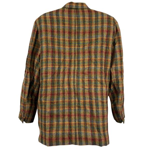 Liz Claiborne Sport Vintage Plaid Herringbone 100% Wool Suit Jacket Blazer sz 6 - Picture 14 of 16